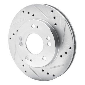 Chrysler SEBRING Brake Rotor (1) - Front Right - R1 Concepts - Drilled & Slotted - Silver - `90-`05